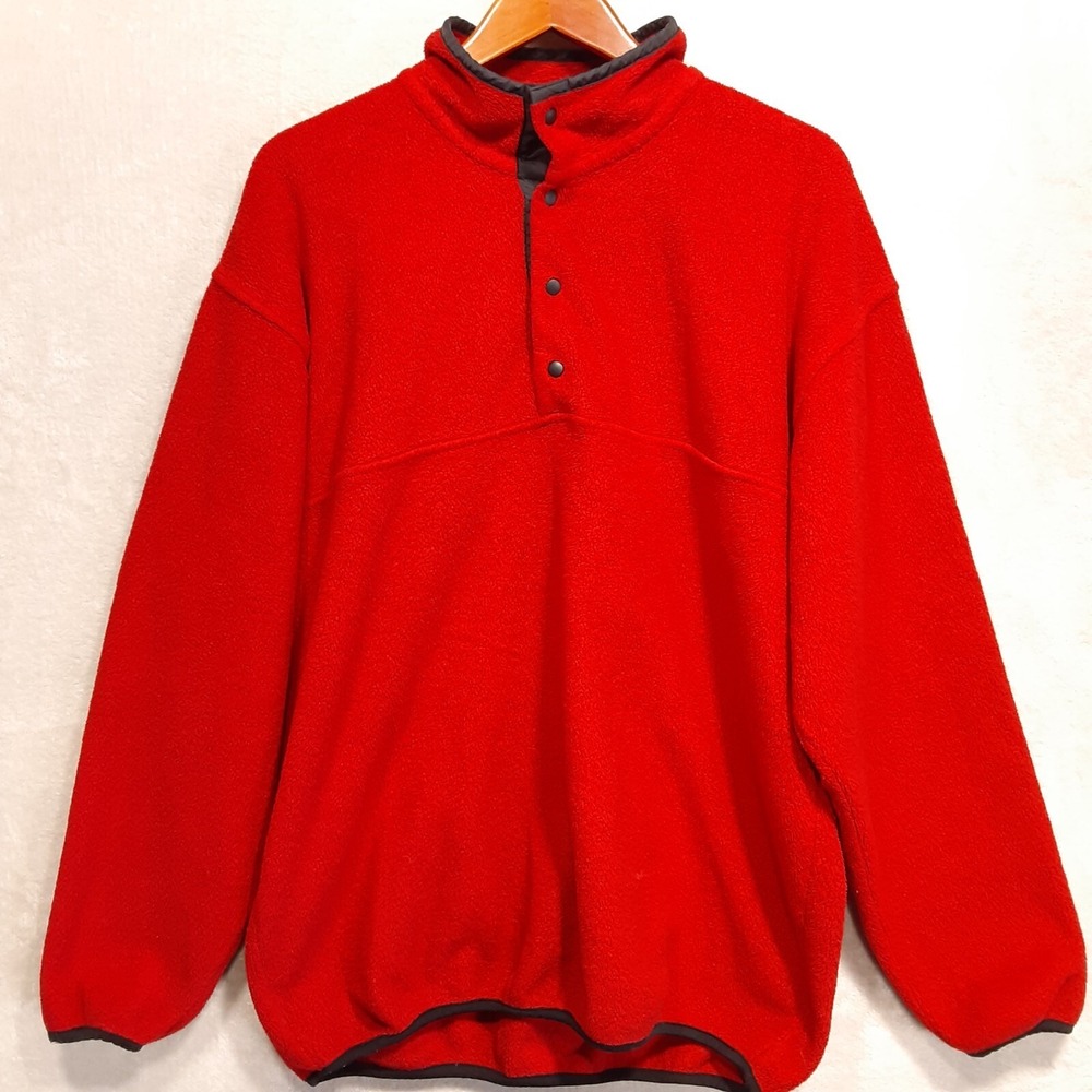 OUT-Outdoor Urban Terrain Mens Snap Button Fleece Sz.XL/Red/Hiking-Travel-Ski